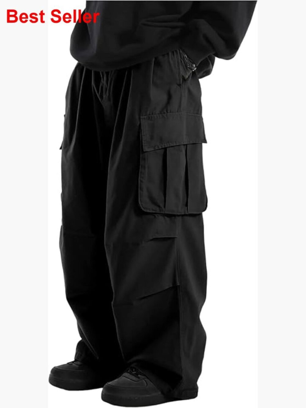 Men's Baggy Cargo Pants Casual Drawstring Loose Fit Hip Hop Streetwear